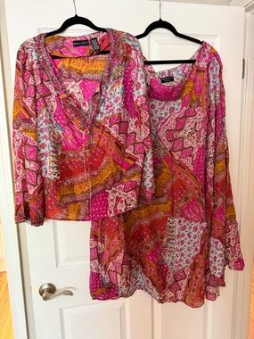 Dana Buchman BELL SLEEVE BEADED TOP AND SKIRT!